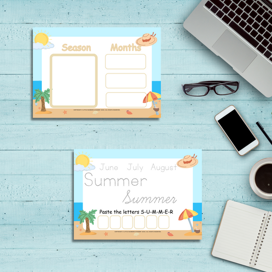 SUMMER Busy Book: Montessori Preschool & Homeschool Learning Resources