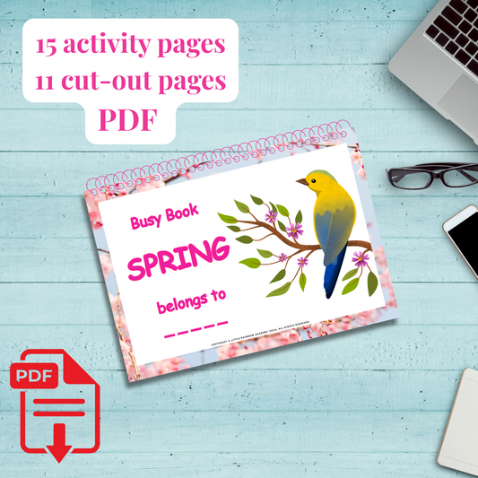 SPRING Busy Book, Preschool activities, Homeschooling digital resources