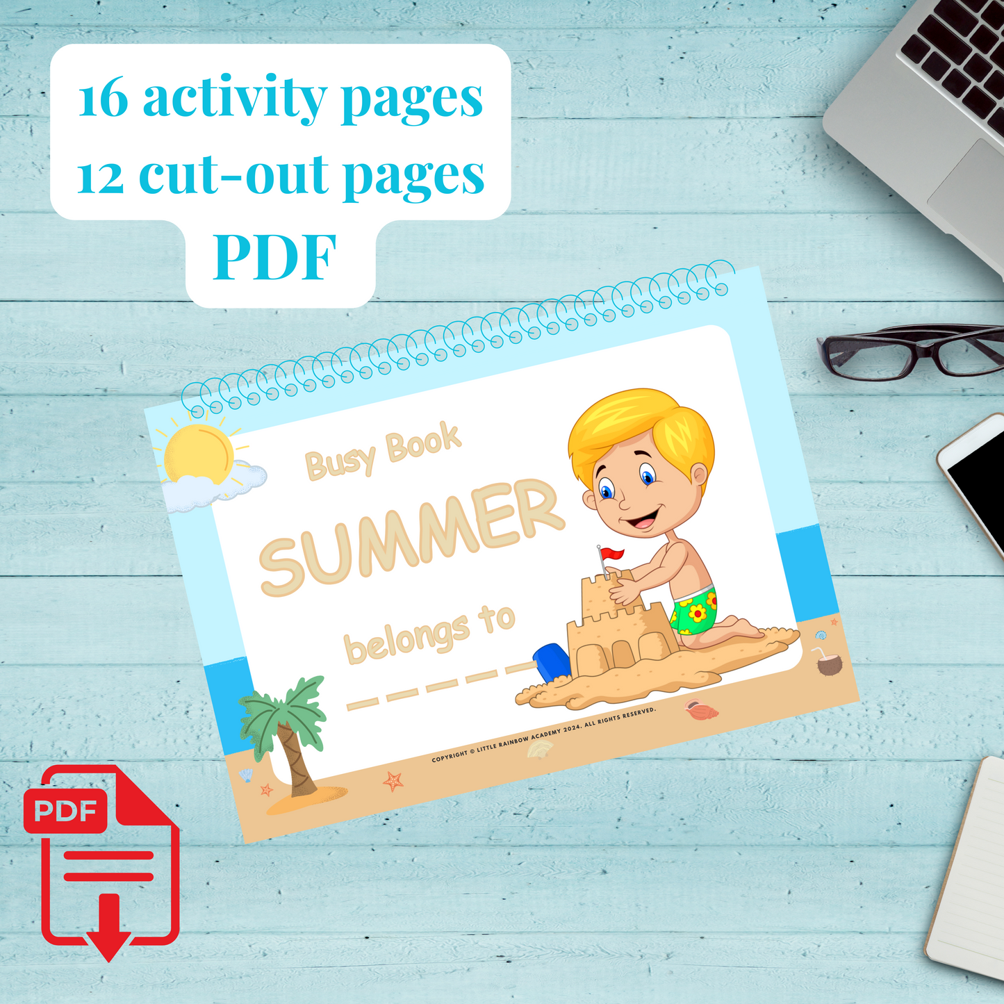 SUMMER Busy Book: Montessori Preschool & Homeschool Learning Resources