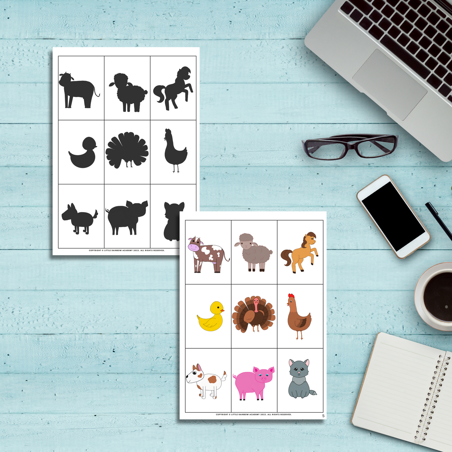 🦊🐄 Animal Shadow Matching – A Silhouette Challenge for Little Thinkers!
