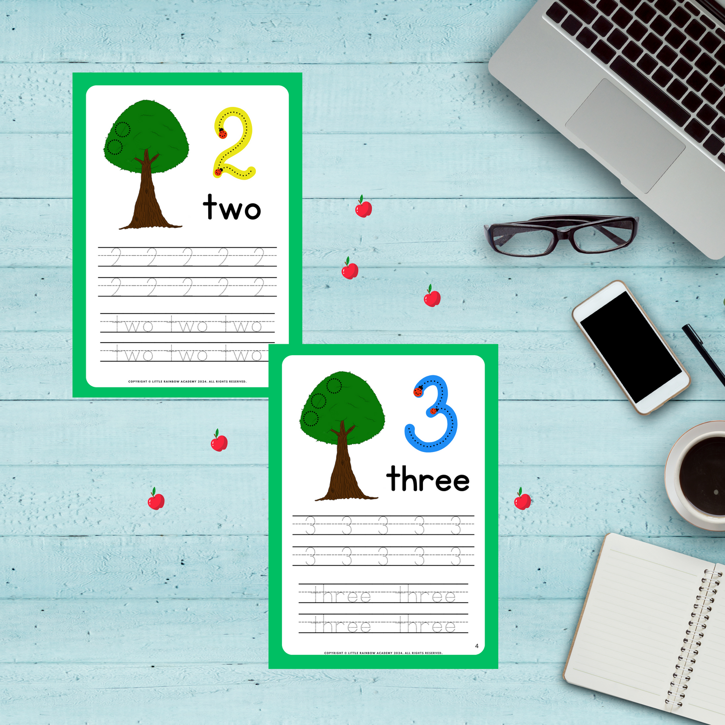 🍎 Count & Trace with the Apple Tree – A Sweet Way to Learn!