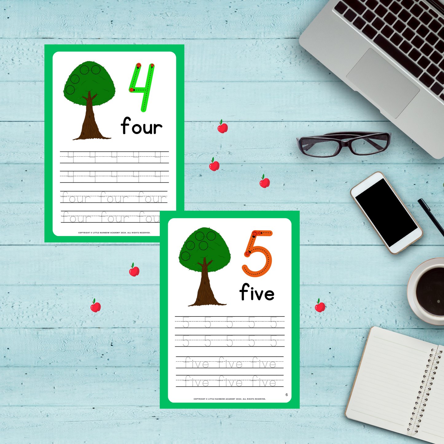 🍎 Count & Trace with the Apple Tree – A Sweet Way to Learn!