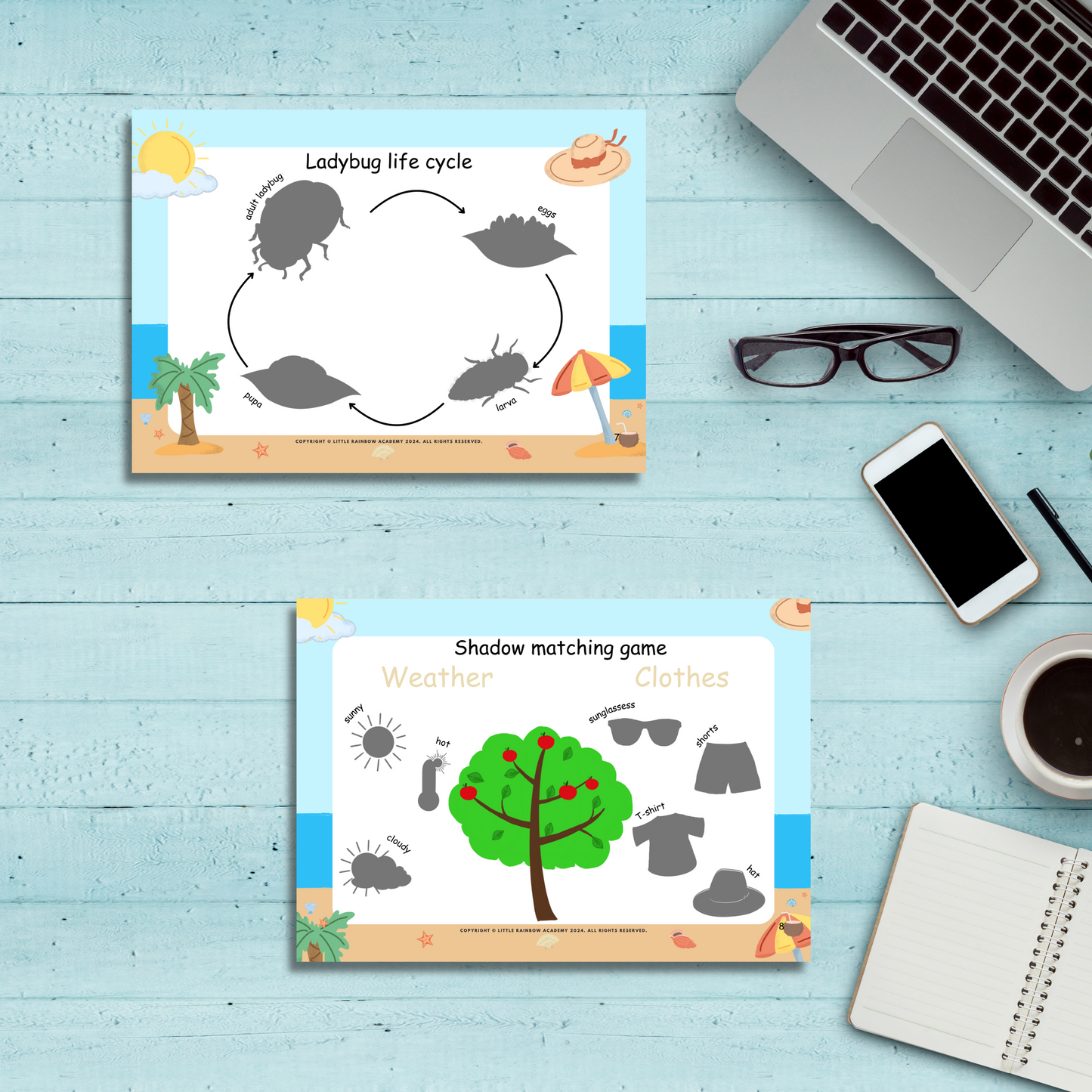 SUMMER Busy Book: Montessori Preschool & Homeschool Learning Resources