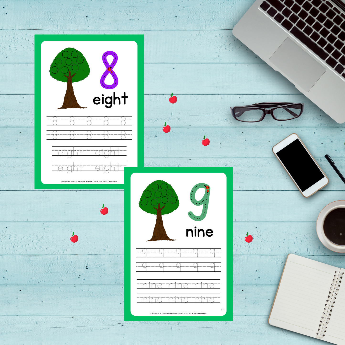 🍎 Count & Trace with the Apple Tree – A Sweet Way to Learn!
