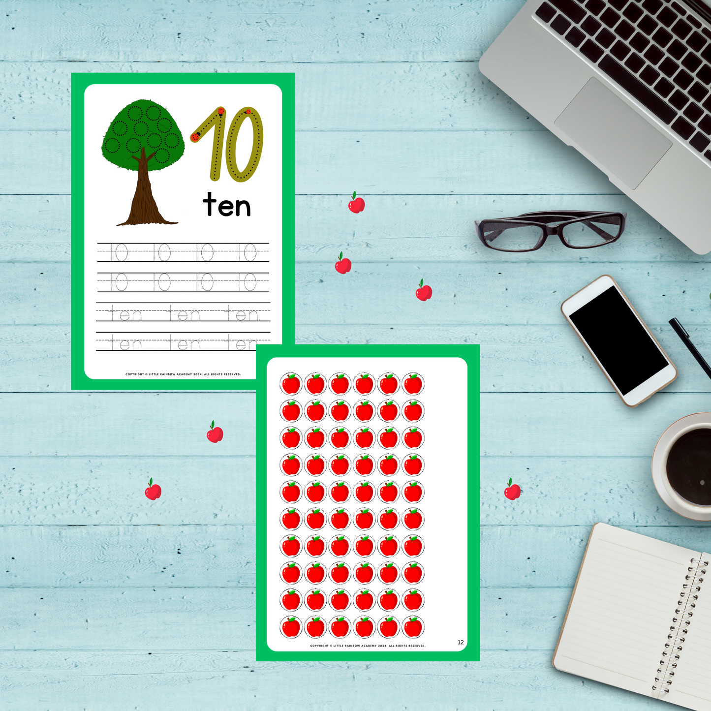 🍎 Count & Trace with the Apple Tree – A Sweet Way to Learn!