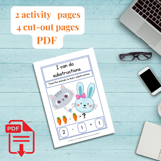 No Tears, Just Cheers! A Fun Way to Learn Subtraction with Hungry Animals