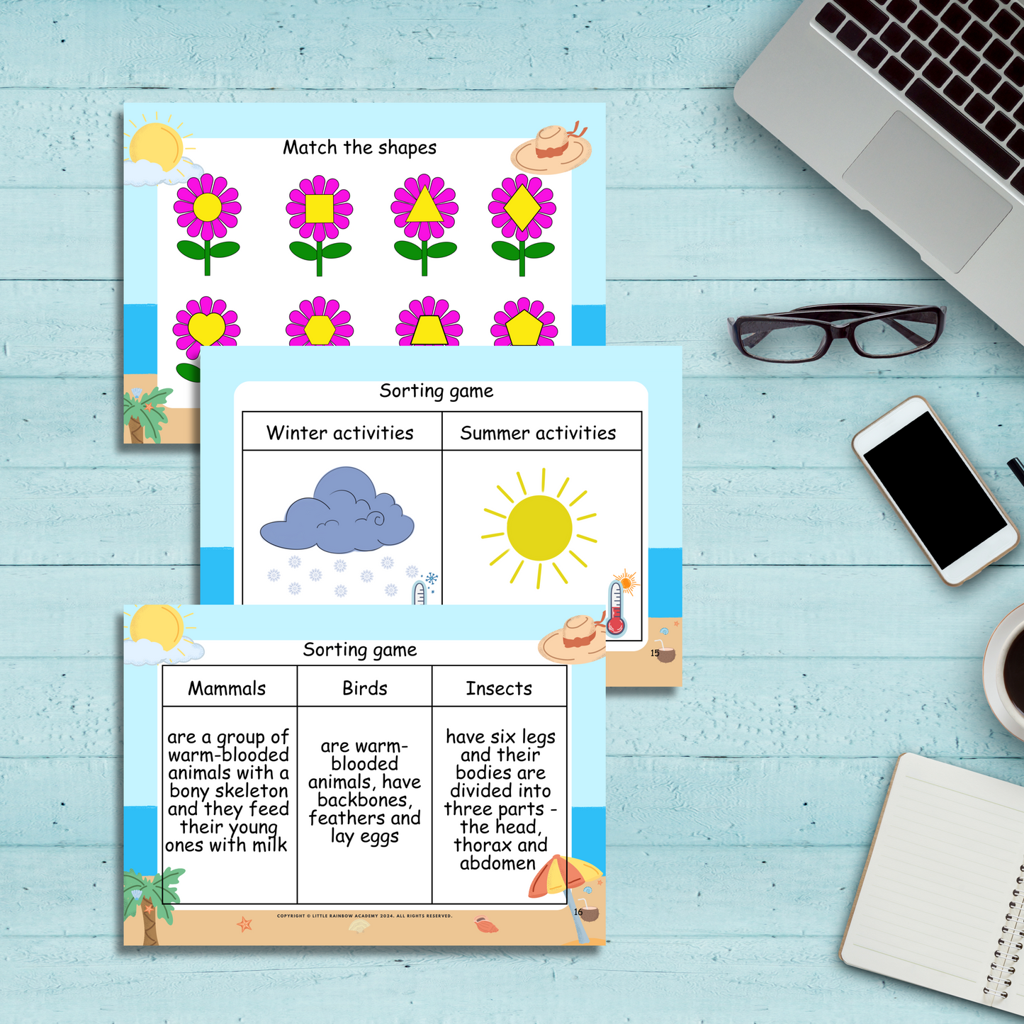SUMMER Busy Book: Montessori Preschool & Homeschool Learning Resources
