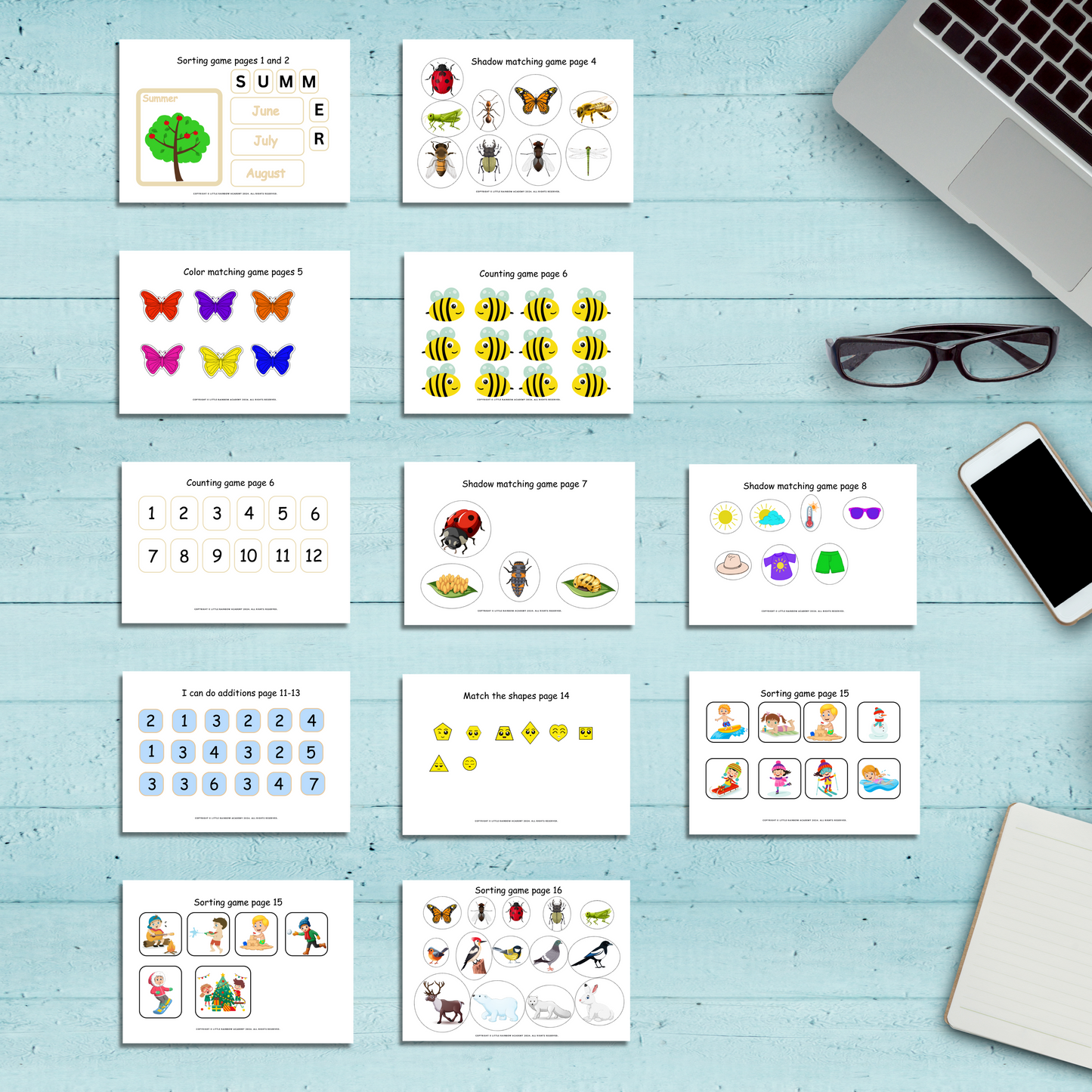 SUMMER Busy Book: Montessori Preschool & Homeschool Learning Resources